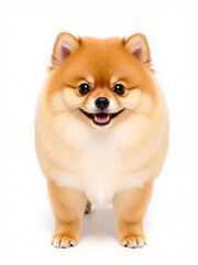 Obraz premium a smiling brown golden yellow orange Pomeranian puppy dog