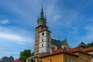 Fototapeta premium Kremnica castle viewed from Stefanik square, Slovakia