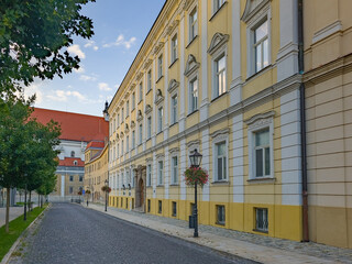 Historical houses in the old town of Trnava, Slovakia