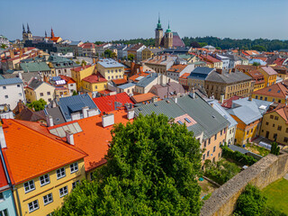 Fototapeta premium Panorama view of Czech town Jihlava
