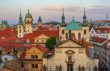 Fototapeta premium Sunset view of Saint Salvator church in Prague, Czech republic