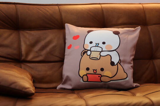Bubu and Dudu love story,  pillow on a couch, lifestyle, Vitoria, Spain, 31 of August of 2025