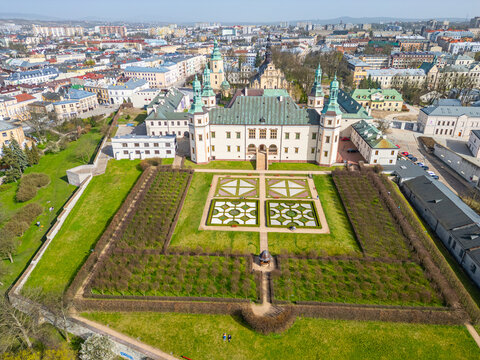 Aerial view of the he palace of the krakow bishops ��� Nat