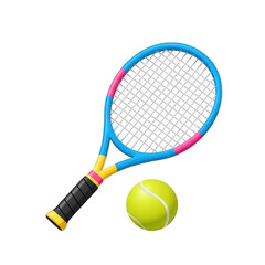 Tennis racket and ball isolated on transparent background