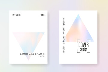 Holograph Pattern. Chrome Banner. Purple Geometry Cover. Hologram Shape. Isolated Metal Brochure. Abstract Fluid. Fashion Effect. Violet Holograph Pattern