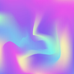 Iridescent Gradient. Abstract Texture. Chrome Cover. Pink Pop Texture. Metal Effect. Shiny Minimalist Invitation. Hologram Background. Fashion Flyer. Violet Iridescent Gradient