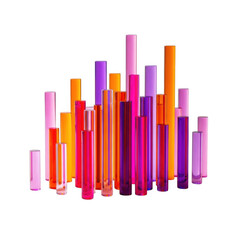Obraz premium Colorful tubes isolated on transparent background