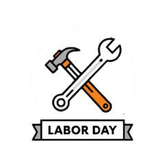 Vector art of labor day hammer and wrench