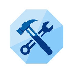 Vector art of hammer and wrench icon