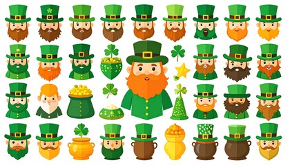 Leprechaun faces and accessories