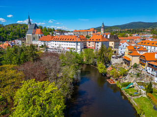 Obraz premium Panorama view of Cesky Krumlov in Czech republic
