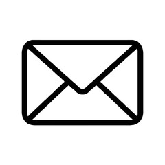 Vector art of black outline of an envelope isolated on white