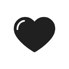 Vector art of black heart shape with highlight