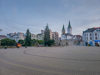 Obraz premium Sunset view of Andrej Hlinka square in Zilina, Slovakia