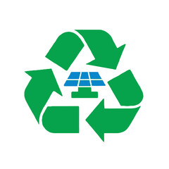 Vector art of recycle symbol with solar panel