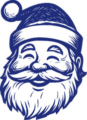 Linocut Cheerful Santa Claus 