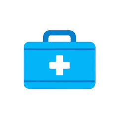 Vector art of bright blue first aid kit icon