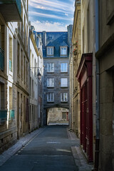 Saint-Malo, beautiful city in Brittany, old houses on the ramparts
