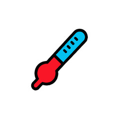 Vector art of thermometer icon with red and blue colors
