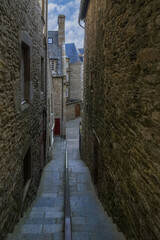 Saint-Malo, beautiful city in Brittany, old houses on the ramparts
