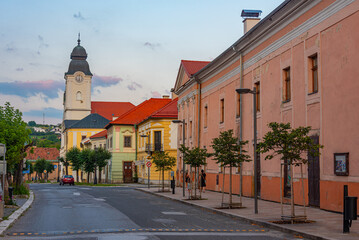 Fototapeta premium Sunset view of teh Baroque Church of the Holy Spirit in Levoca,