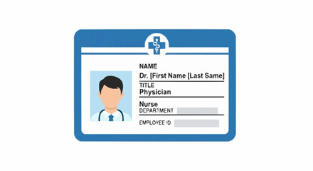 Health, medicine and nursing vector  medical id badge template for hospital staff featuring doctor physician nurse and employee identification card design 1