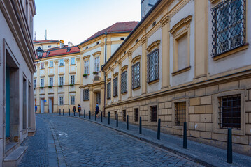 Obraz premium Sunset view of a street in the old town of Brno, Czech republic