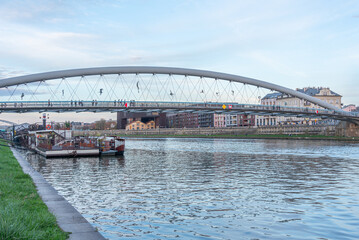 Fototapeta premium Father Bernatek???s Bridge in Polish town Krakow