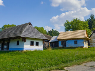 Traditional architecture at Slovak Village Museum in Martin, Slo