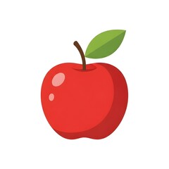 Fototapeta premium red apple with leaf