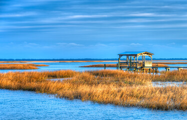 Fototapeta premium scenic view of Cape Romaine marsh