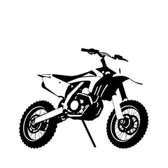 Obraz premium black-white silhouette icon of a motocross on white