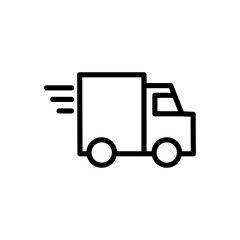 Delivery truck icon symbol for apps and websites. Delivery truck sign and symbol. Shipping fast delivery icon