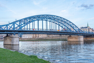 View of the Vistula riverside in Krakow/Cracow in Poland.