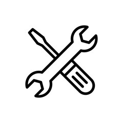 Repair tools icon symbol for apps and websites. tool sign and symbol. setting icon. Wrench and screwdriver. Service