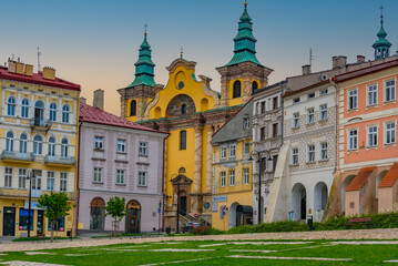 Fototapeta premium Rynek square and franciscan monastery in Przemysl, Poland