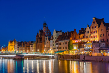 Waterfront of Gdansk during sunset, Poland