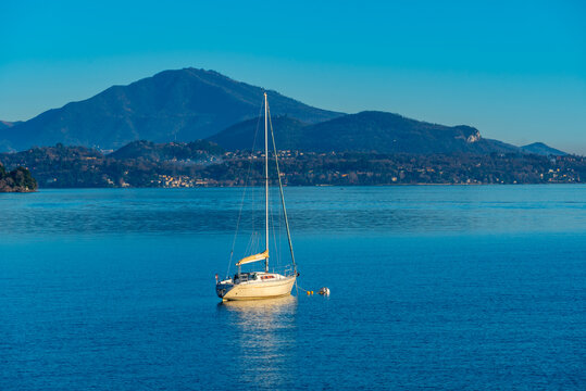Yacht at Lago Maggiore in Italy