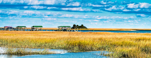 Fototapeta premium scenic view of Cape Romaine South Carolina
