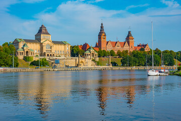 Obraz premium Sunrise view of the National Museum in Szczecin, Poland