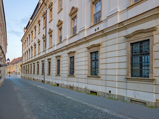 Naklejka premium Historical houses in the old town of Trnava, Slovakia