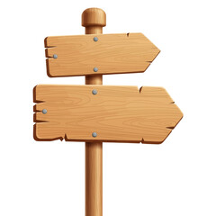 Two blank wooden arrow signs on a post.