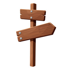 Wooden directional signpost with blank signs.