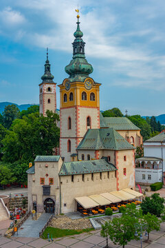 City castle and Church of the Assumption of virgin mary in Bansk