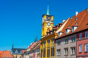 Obraz premium Summer day at market square in Cheb, Czech republic