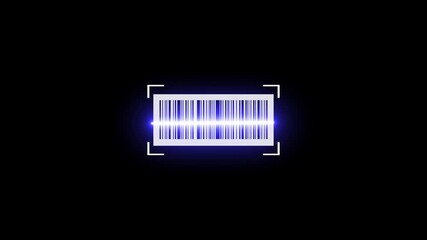 Futuristic Neon Barcode / QR Code Scanning Animation. Glowing neon light animated barcode and QR code scanner effect. Concept for futuristic UI, tech videos, cyberpunk visuals, app interfaces, - Powered by Adobe