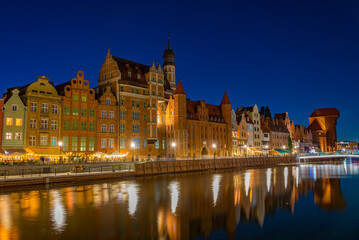 Fototapeta premium Waterfront of Gdansk during sunset, Poland