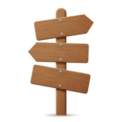 Wooden Directional Signpost with Blank Signs.