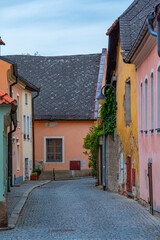 Narrow street in the old town of Tabor, Czech republic