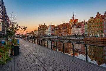 Fototapeta premium Waterfront of Gdansk during sunset, Poland
